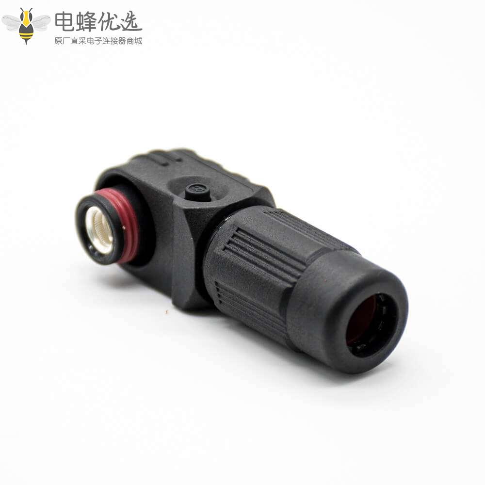 防水連接器單芯120A彎式插頭6mm塑料黑色IP67接線